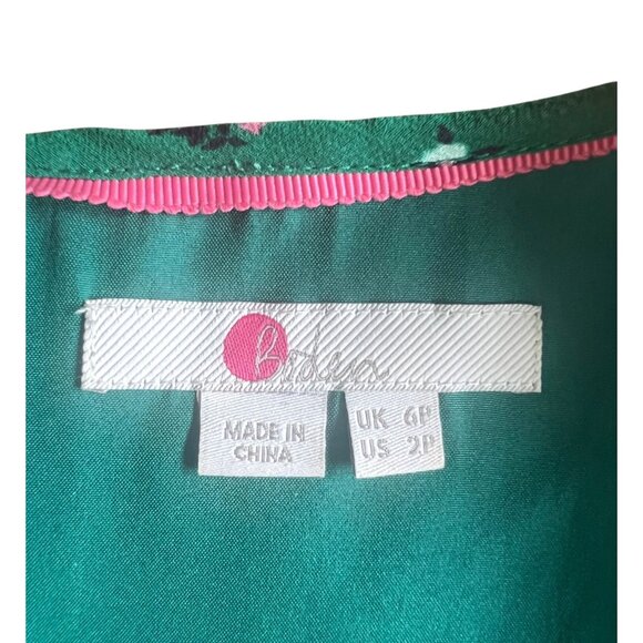 Boden Ada Midi Dress Green Floral With Puff Sleeves keyhole Neckline UK 6P US 2P - Picture 6 of 14